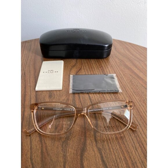Coach Womens Pillow Frame EyeGlasses Transparent Peach New With Case, Brochure, - Picture 4 of 13